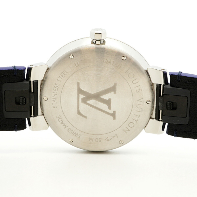 路易威登 Tambour Monogram QA150Z 藍色錶盤男士腕錶-4