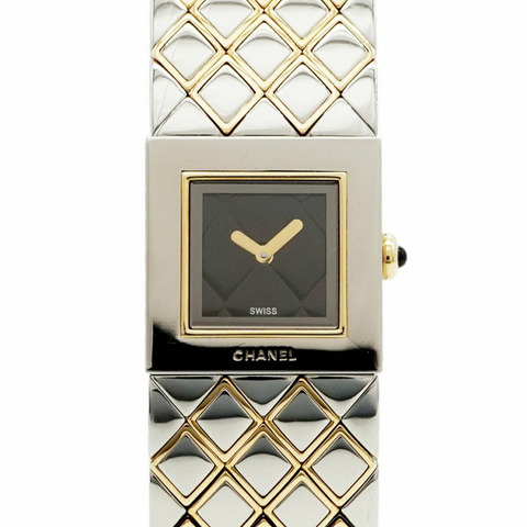 香奈兒 Matelassé H0475 黑色錶盤小姐腕錶