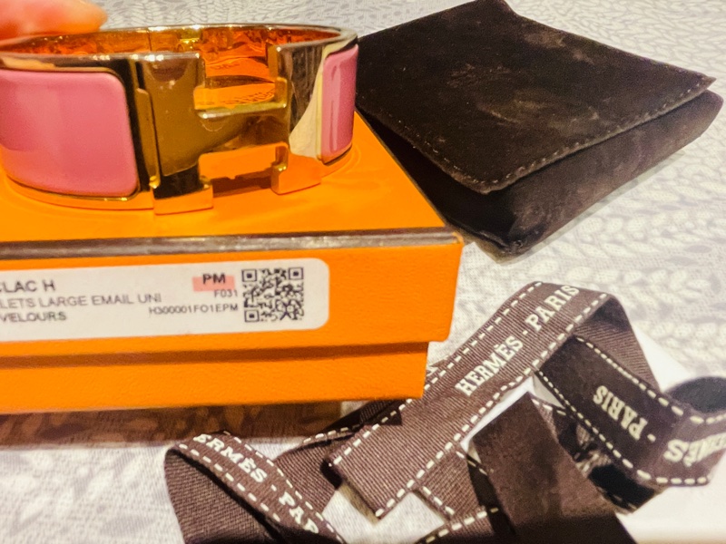 Hermès 愛馬仕 Clic Clac H琺瑯寬版手環PM 有盒-2