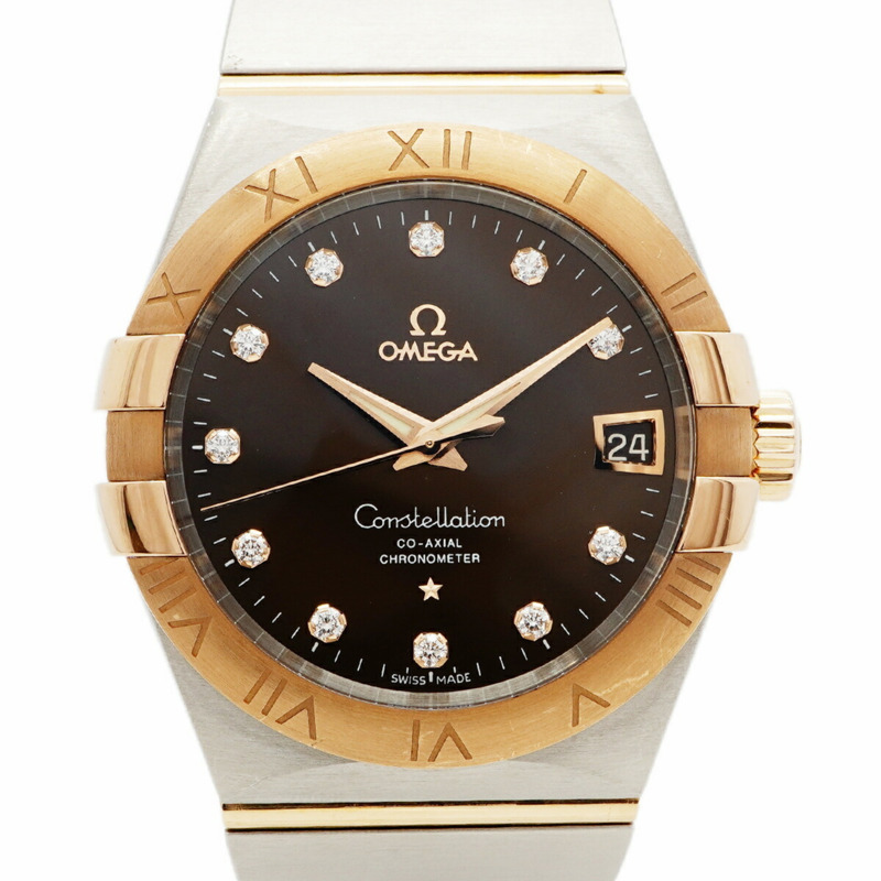 歐米茄星座系列 123.20.38.21.63.001 棕色錶盤男士腕錶-0