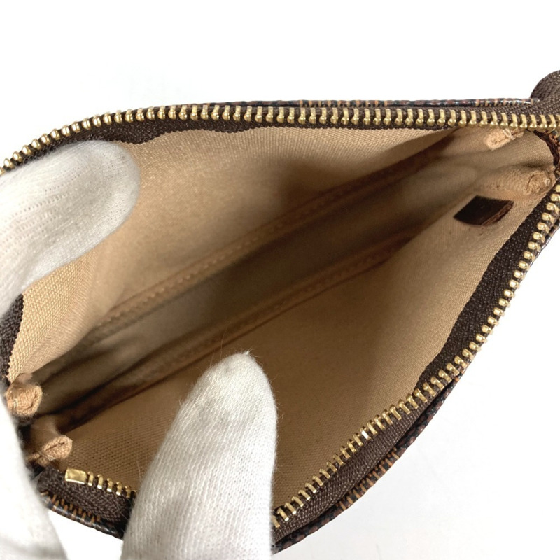 路易威登 N41433 Damier Mini Pochette Accessoires 手袋配件包鏈條手袋帆布男女款 Ebene Brown-8