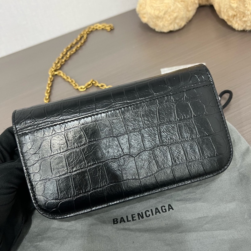 巴黎世家/Balenciaga  黑色鰐壓紋wow 附件：塵袋-1