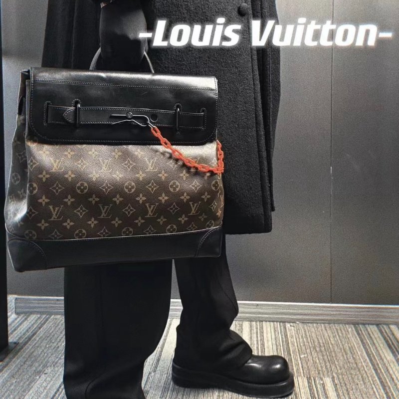 LV 19ss virgil steamer 老花手提斜背包 39*38*15 99 新配件塵袋-0