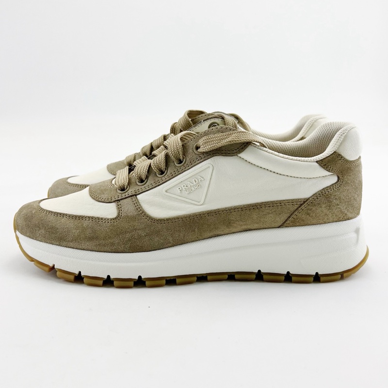 Prada普拉達/卡其色低幫百搭老爹鞋 尺碼:39碼: 無附件-0