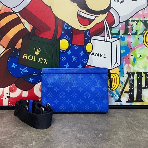 Louis Vuitton • Gaston  經典藍色老花斜背包