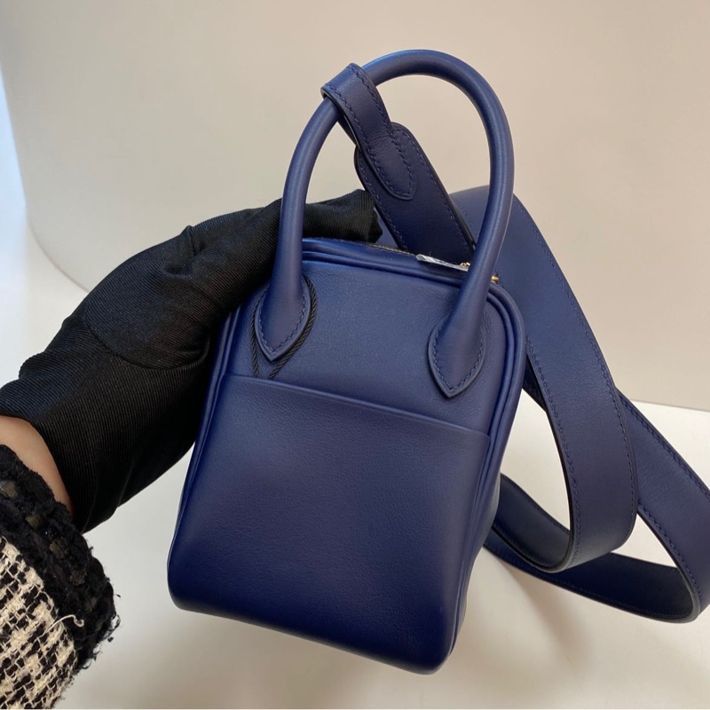 🌈Hermes💙Mini Lindy一代💙寶石藍金扣🌈全套有單🌈98新🌟Swift皮🌟minilindy一代🌟minilindy🌟lindy🌟愛馬仕🌟-3