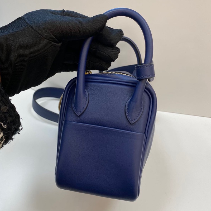 🌈Hermes💙Mini Lindy一代💙寶石藍金扣🌈全套有單🌈98新🌟Swift皮🌟minilindy一代🌟minilindy🌟lindy🌟愛馬仕🌟-4