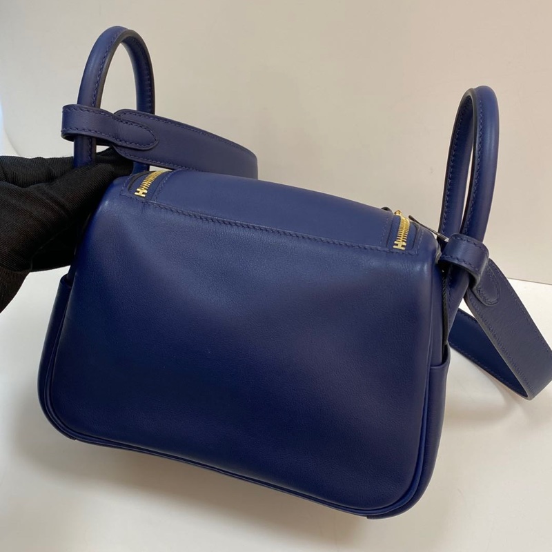 🌈Hermes💙Mini Lindy一代💙寶石藍金扣🌈全套有單🌈98新🌟Swift皮🌟minilindy一代🌟minilindy🌟lindy🌟愛馬仕🌟-5