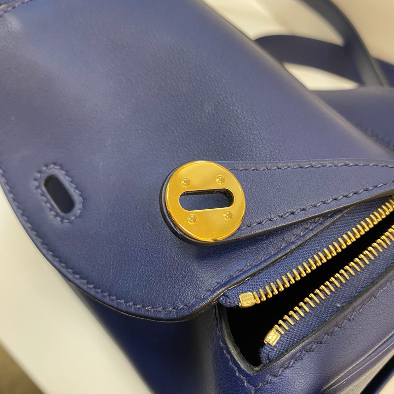 🌈Hermes💙Mini Lindy一代💙寶石藍金扣🌈全套有單🌈98新🌟Swift皮🌟minilindy一代🌟minilindy🌟lindy🌟愛馬仕🌟-6