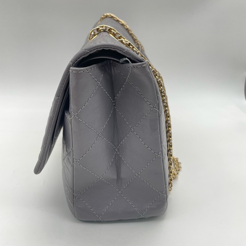 Chanel • 2.55 經典水泥灰油臘牛皮金釦 Maxi-2