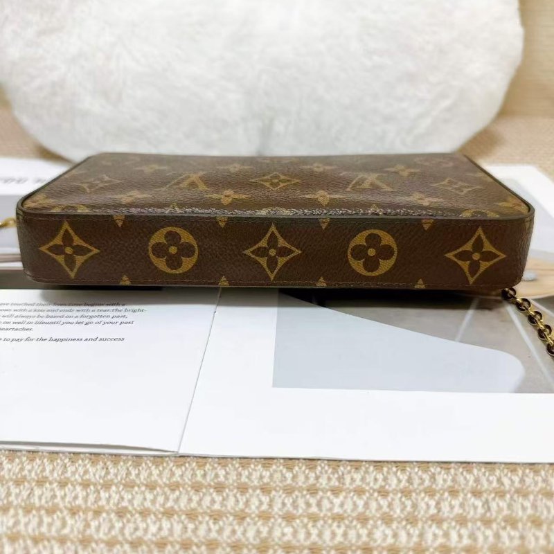 LV經典老花三合一斜背鍊條包21*12*3 98新配件塵袋-4