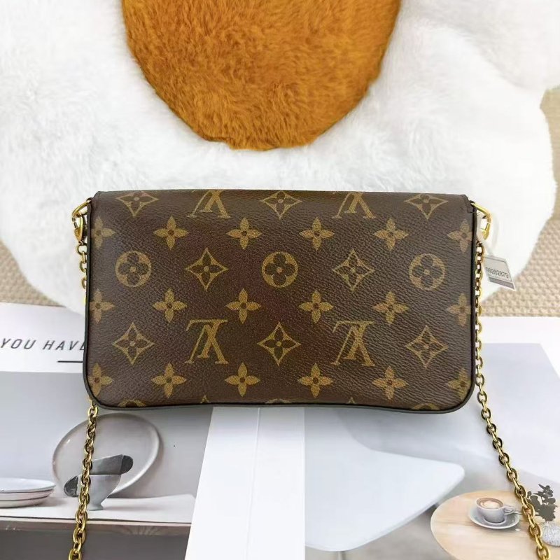 LV經典老花三合一斜背鍊條包21*12*3 98新配件塵袋-6