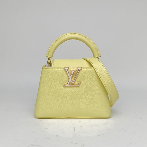 LOUIS VUITTON CapucinesMini21黃色牛皮金扣晶片