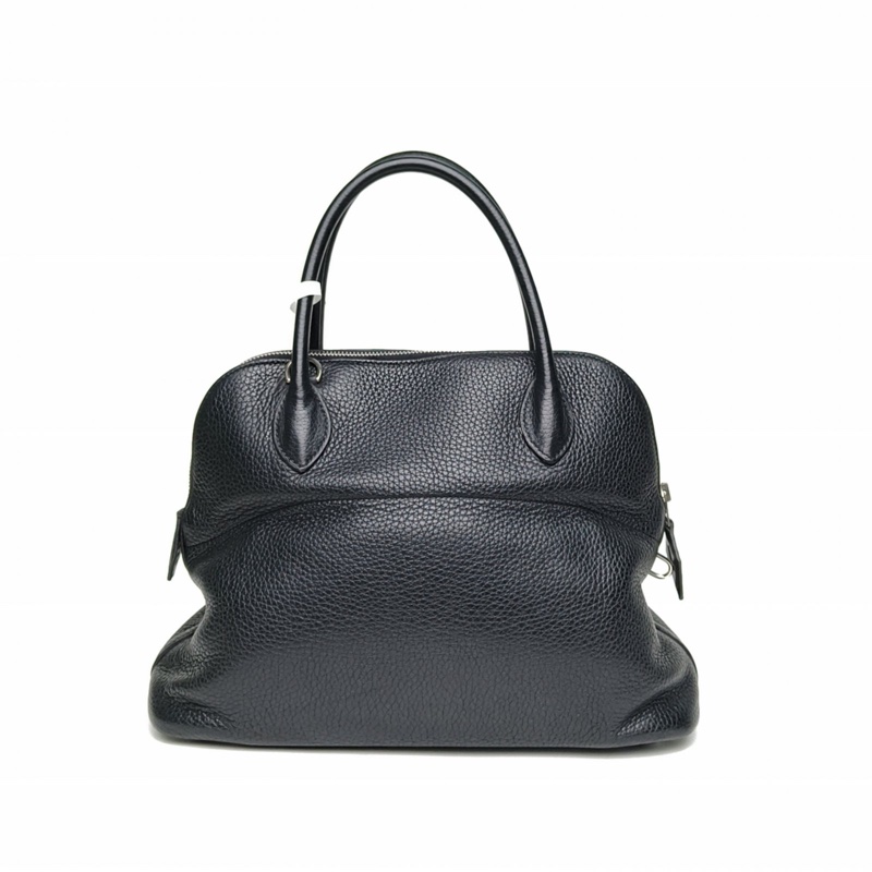 HERMES Bolide保齡球包31黑色TC皮X刻銀扣-2