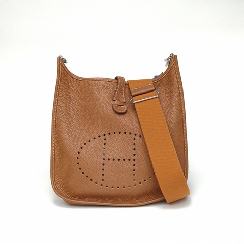 HERMES Evelyne小號29金棕色TC皮B刻銀扣