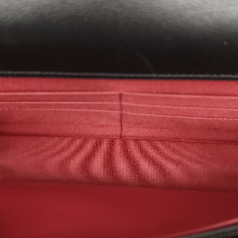 CHANEL 19BAG吸扣WOC19cm黑色羊皮30開金銀扣-5