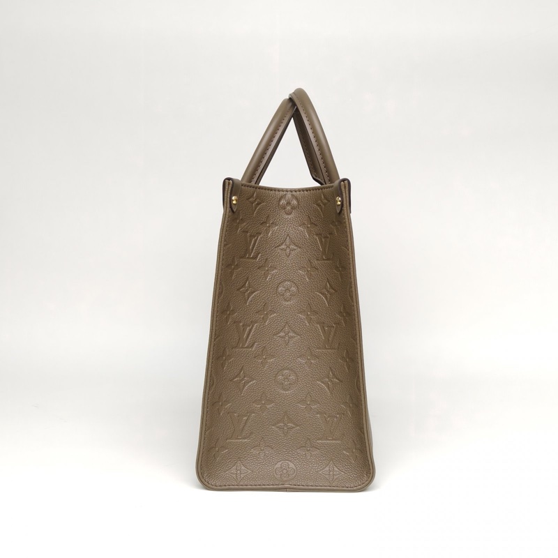 LOUIS VUITTON Onthego中號35大象灰牛皮晶片老花壓紋-1