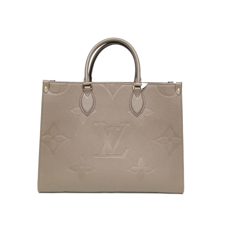 LOUIS VUITTON Onthego中號35大象灰牛皮晶片老花壓紋-2