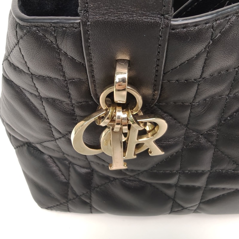 DIOR Toujours手提單肩包小號黑色牛皮金扣2023-4