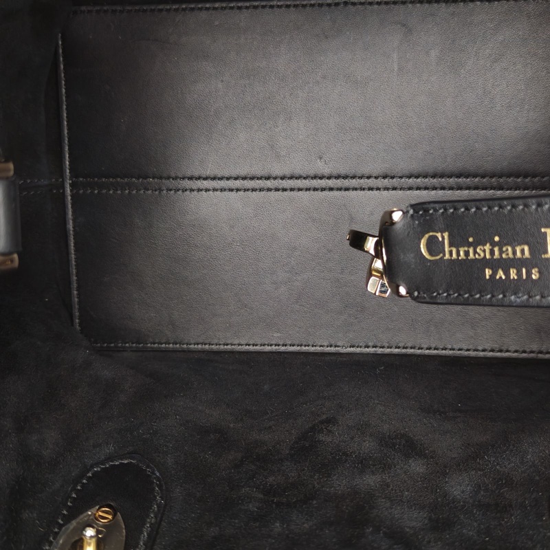 DIOR Toujours手提單肩包小號黑色牛皮金扣2023-5