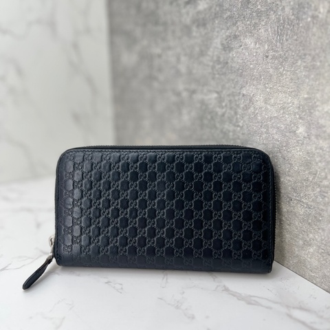 香緹國際精品 939 gucci 黑壓紋拉鏈長夾