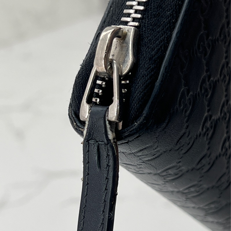 香緹國際精品 939 gucci 黑壓紋拉鏈長夾-1