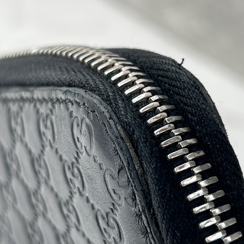 香緹國際精品 939 gucci 黑壓紋拉鏈長夾-4