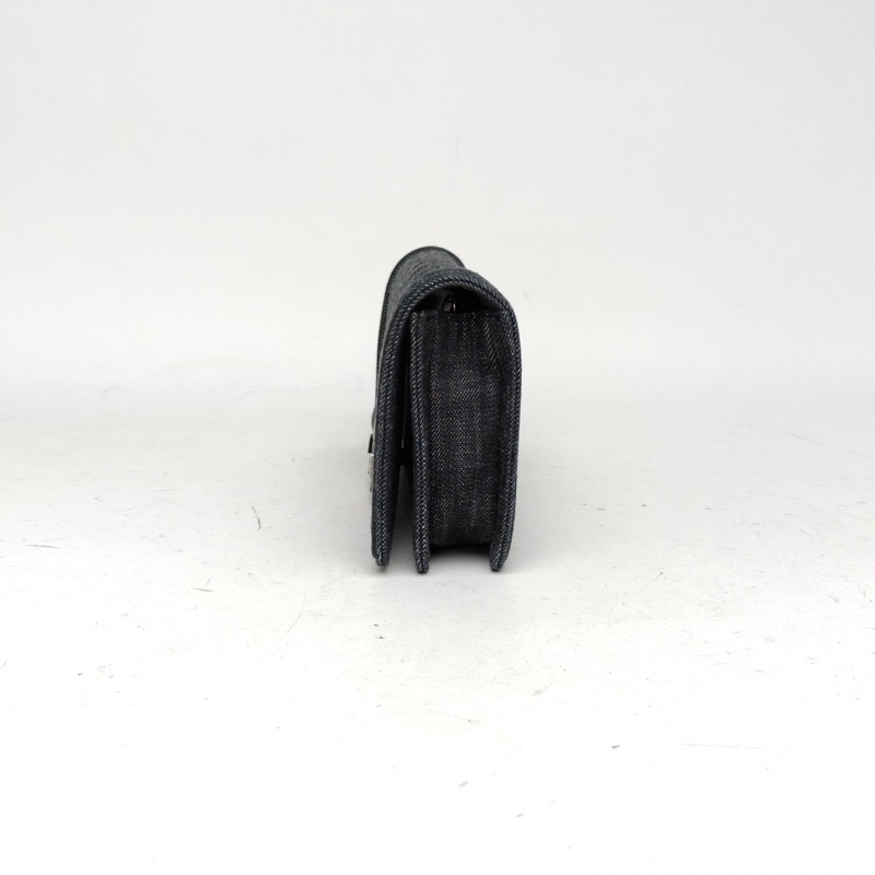 CHANEL 黑色牛仔銀扣LEBOY橫板east-west腋下包法棍包-1