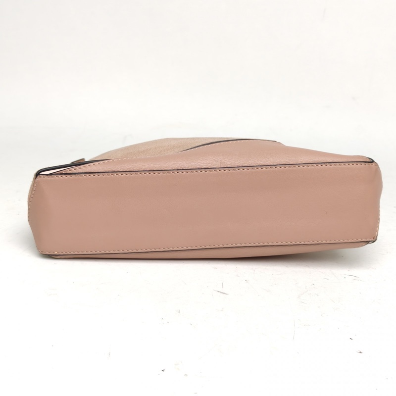 LOEWE Puzzle幾何包WOC粉色牛皮/麂皮-3