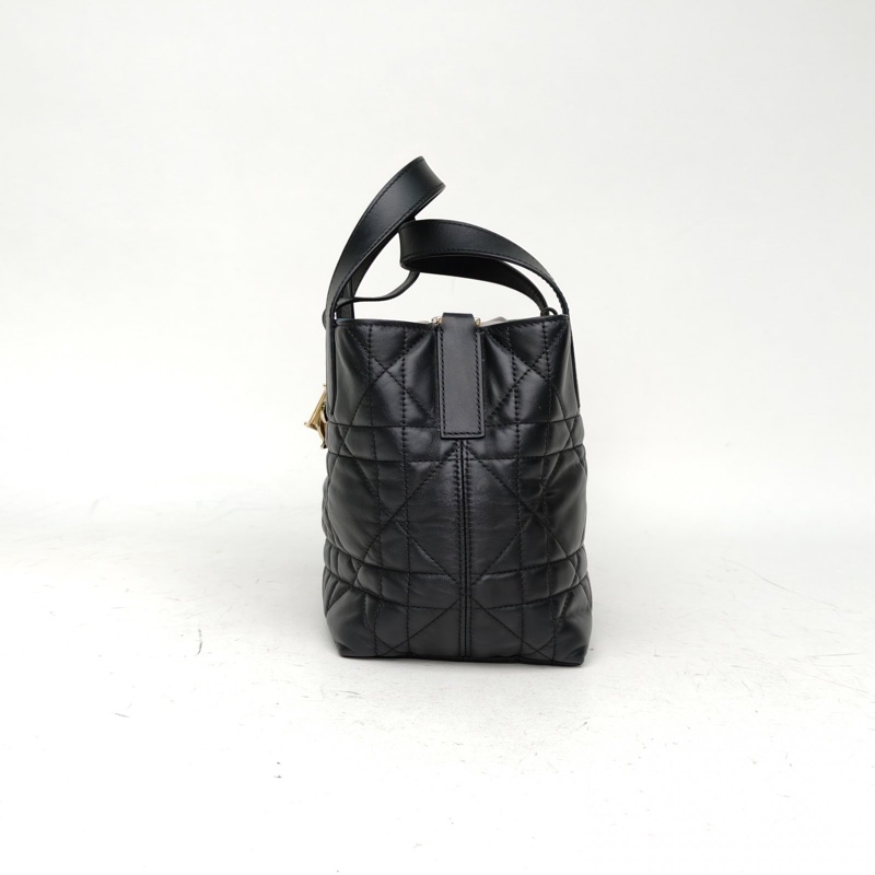 DIOR Toujours豎版小號16黑色牛皮金扣2025-1