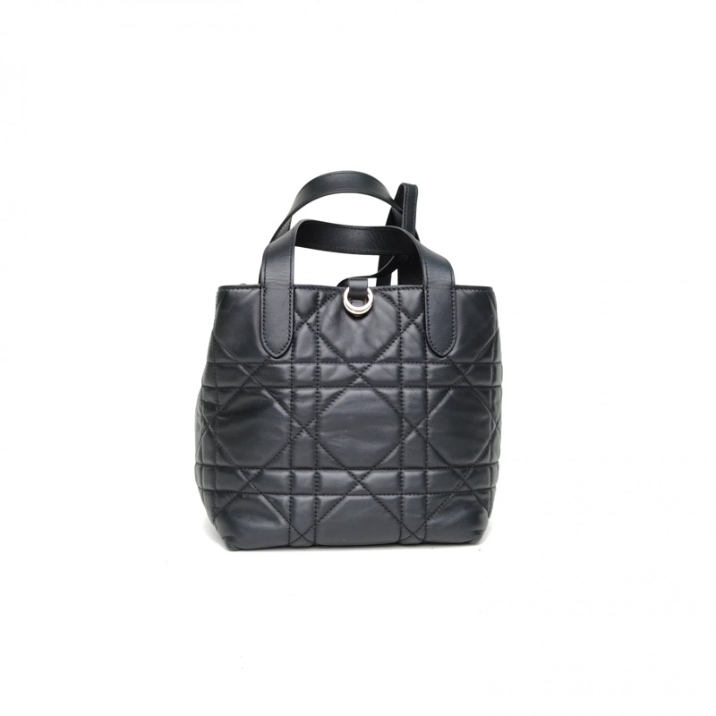 DIOR Toujours豎版小號16黑色牛皮金扣2025-2