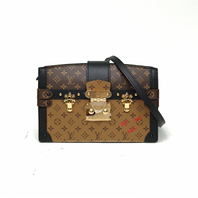 LOUIS VUITTON TrunkClutch軟盒子包拼色PVC晶片-0