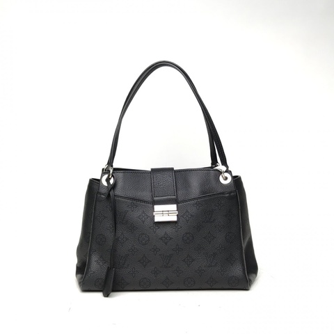 LOUIS VUITTON 黑色牛皮2015銀扣Sethowirth手提包