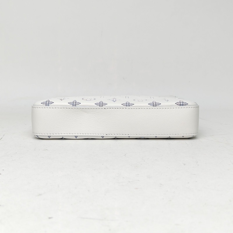 LOUIS VUITTON Trio郵差包三合一白色牛皮老花晶片-3