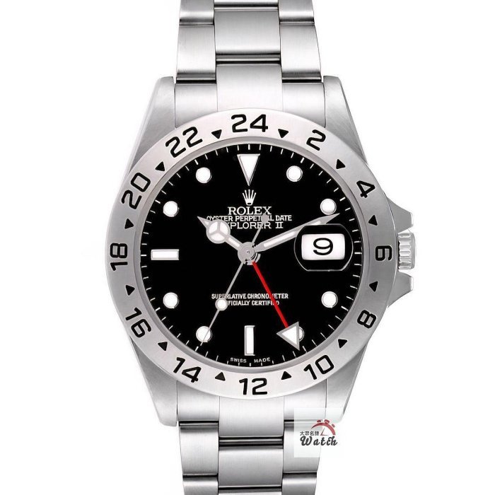 【大眾名錶】ROLEX 勞力士 16570 Explorer ll 探險家二號 黑面紅針 2003 大眾名錶B1193-0
