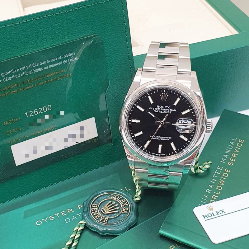 【大眾名錶】ROLEX 勞力士 126200 OP蠔式恆動 黑色面盤 2023/07全配件 錶徑36 大眾名錶B1230-1