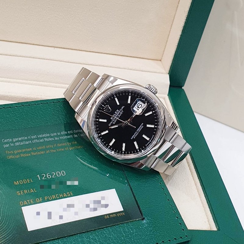 【大眾名錶】ROLEX 勞力士 126200 OP蠔式恆動 黑色面盤 2023/07全配件 錶徑36 大眾名錶B1230-2