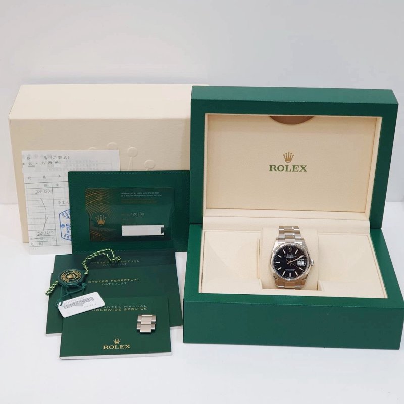 【大眾名錶】ROLEX 勞力士 126200 OP蠔式恆動 黑色面盤 2023/07全配件 錶徑36 大眾名錶B1230-9