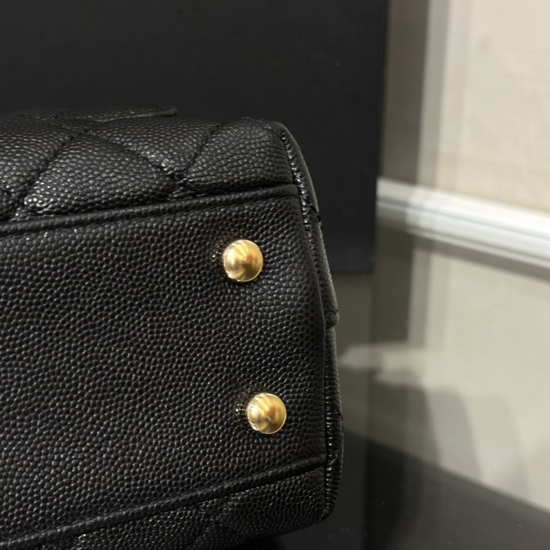 CHANEL Coco handle皮穿鍊手柄 - 小號黑金-4