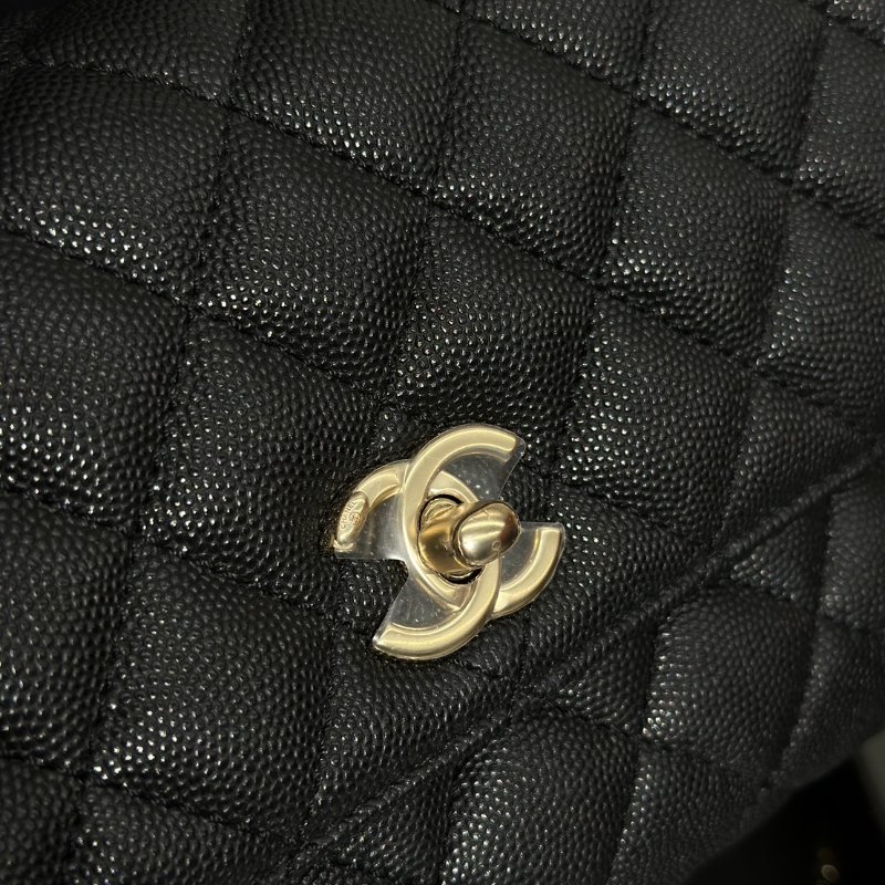 CHANEL Coco handle皮穿鍊手柄 - 小號黑金-6