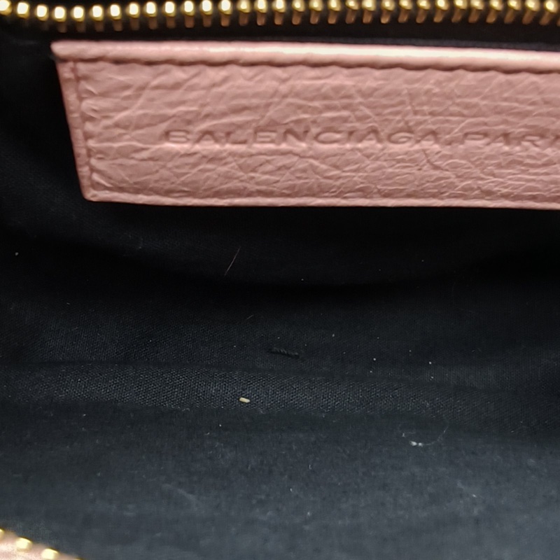 BALENCIAGA CityMini24機車包粉色羊皮金扣-4