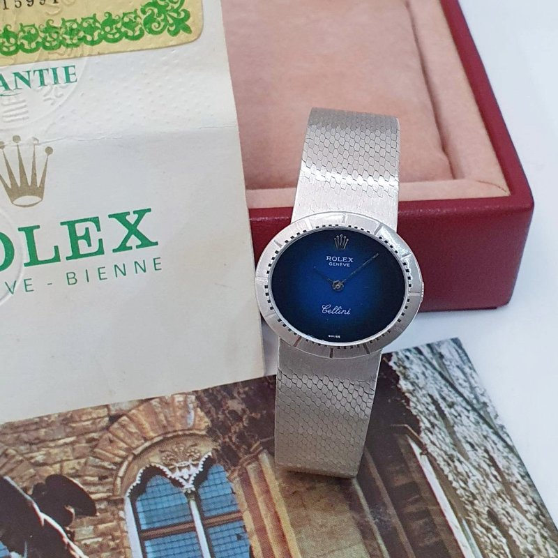 【大眾名錶】 Rolex勞力士 4081 Cellini 漸層藍 台灣AD 427萬字頭 錶徑25mm 大眾名錶G225-1