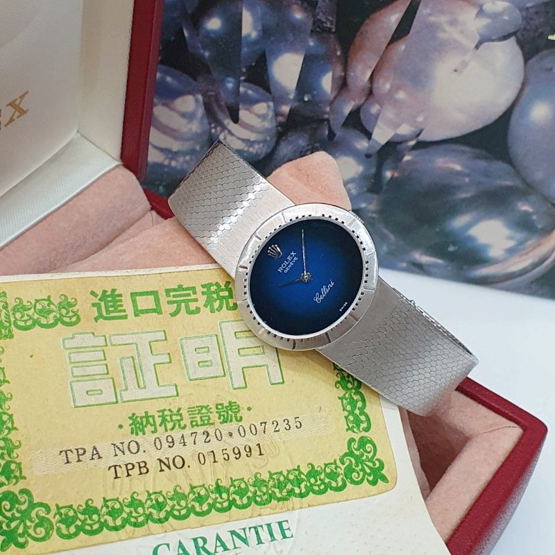 【大眾名錶】 Rolex勞力士 4081 Cellini 漸層藍 台灣AD 427萬字頭 錶徑25mm 大眾名錶G225-2