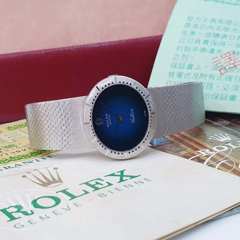 【大眾名錶】 Rolex勞力士 4081 Cellini 漸層藍 台灣AD 427萬字頭 錶徑25mm 大眾名錶G225-4