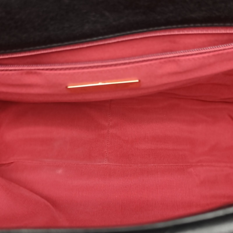 CHANEL 19BAG口蓋包Maxi黑色羊皮29開金銀扣-5