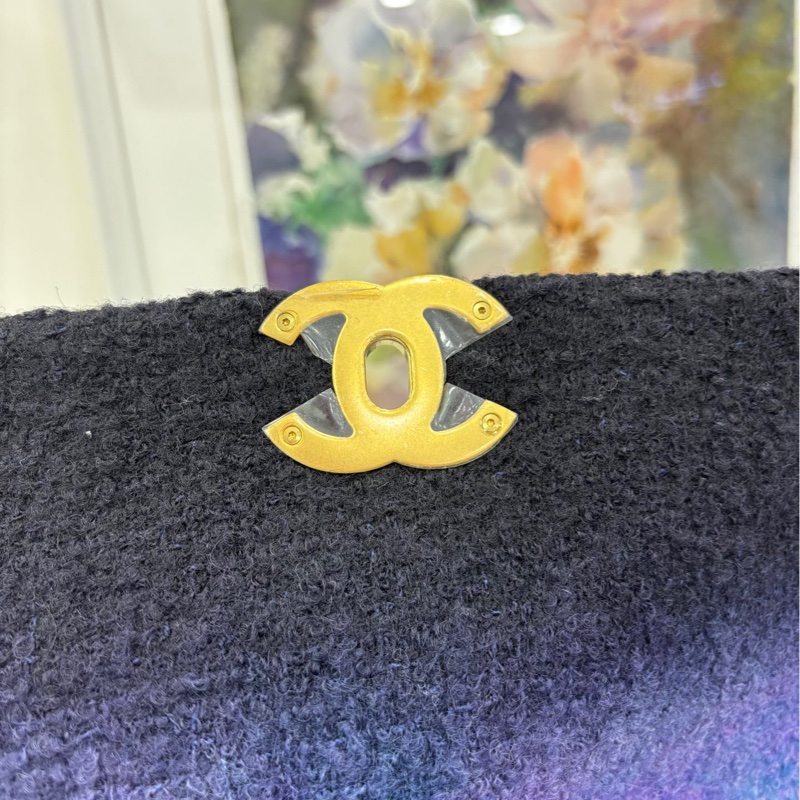 Chanel 19bag 紫色漸層毛呢鏈條包 30開-5