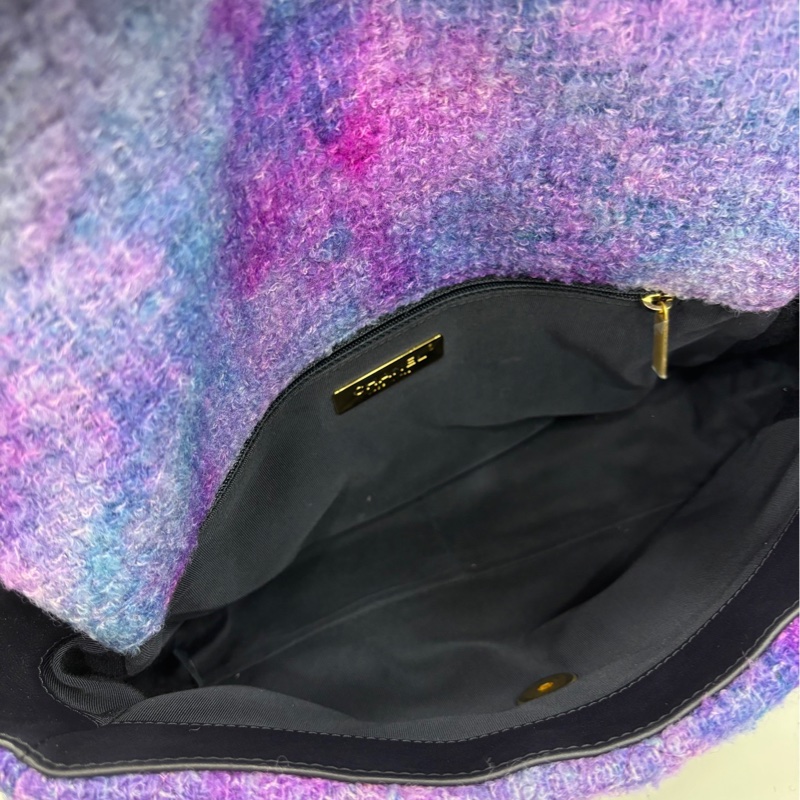 Chanel 19bag 紫色漸層毛呢鏈條包 30開-7
