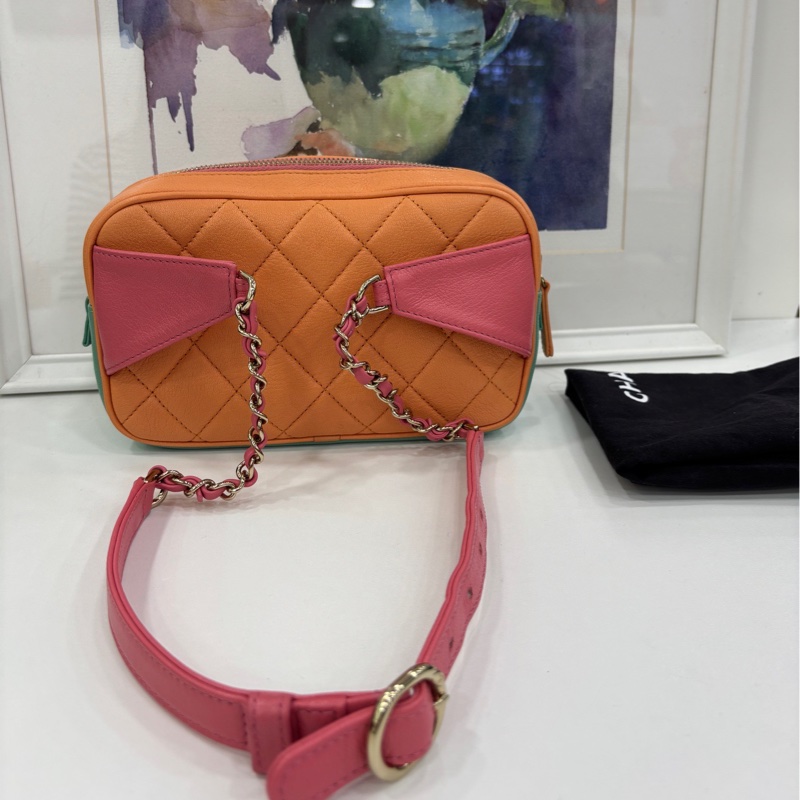 Chanel香奈兒 拼色二合一相機包 29開-1