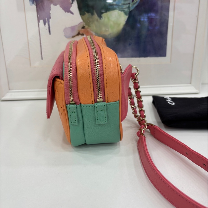 Chanel香奈兒 拼色二合一相機包 29開-2