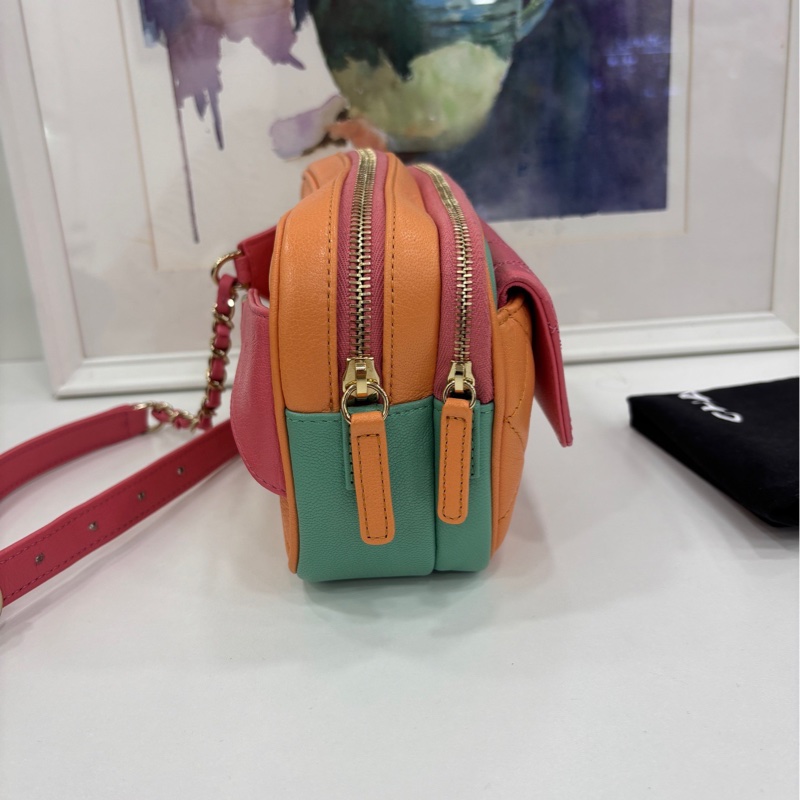 Chanel香奈兒 拼色二合一相機包 29開-3